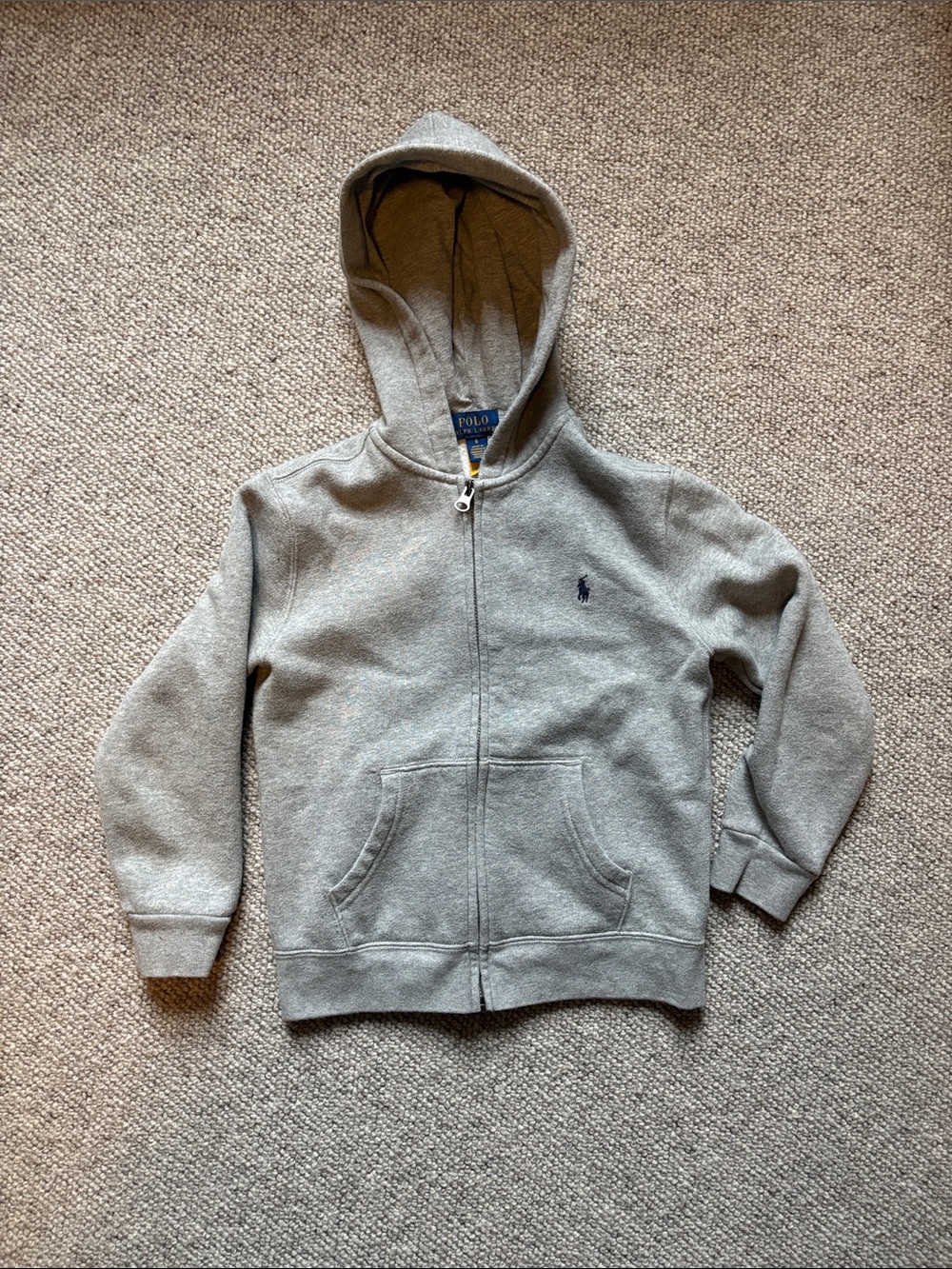 Polo by Ralph Lauren Kids Gray Zip Hoodie with Navy Pony